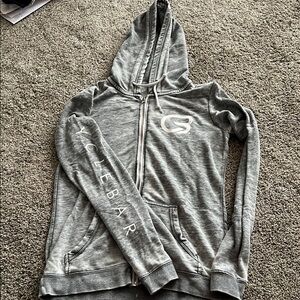 CycleBar acid wash Gray Zip-Up Hoodie
